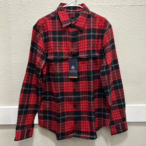 Rainforest Red and Black Flannel Button Down NWT M